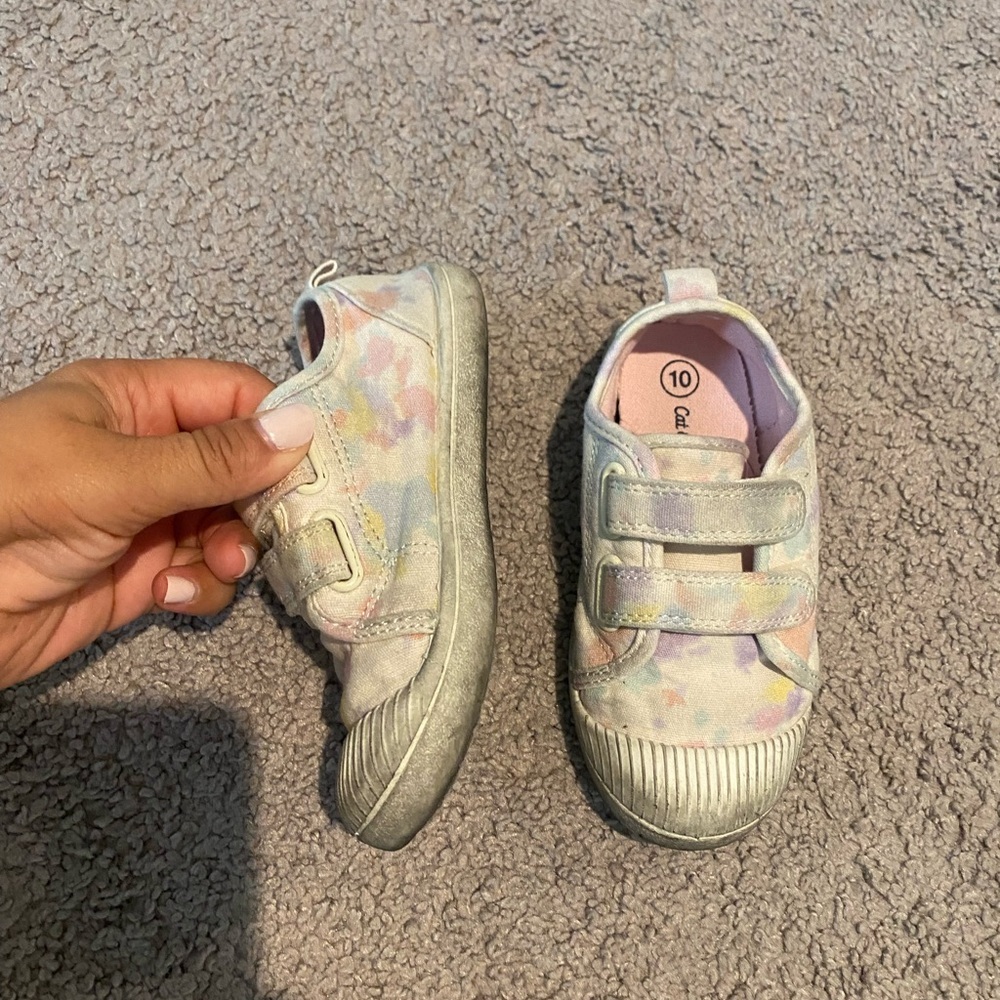 💕Girls Pastel TieDye Velcro strap Sneakers